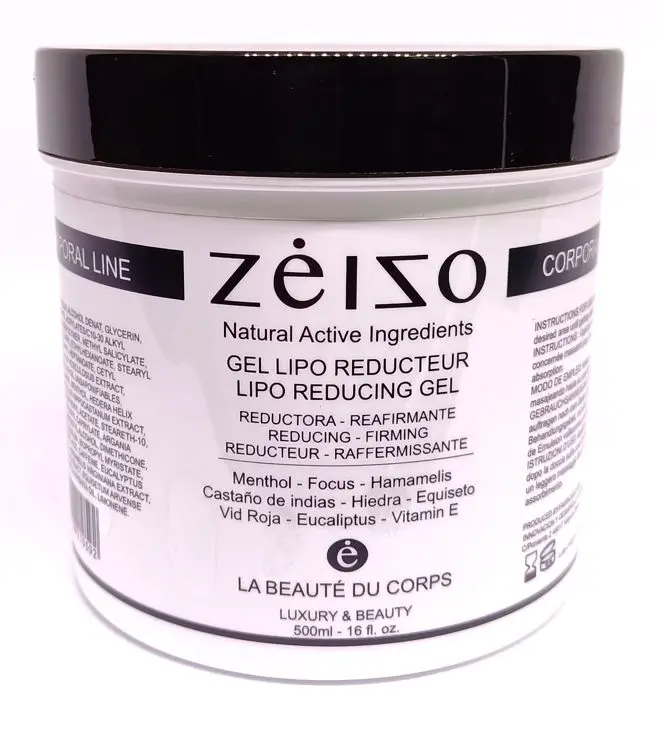 Gel Reductor y Quemagrasas Zeizo 500 ml - Efecto Frío-Calor para Celulitis y Vientre Plano - Tratamiento Intensivo de Adelgazamiento