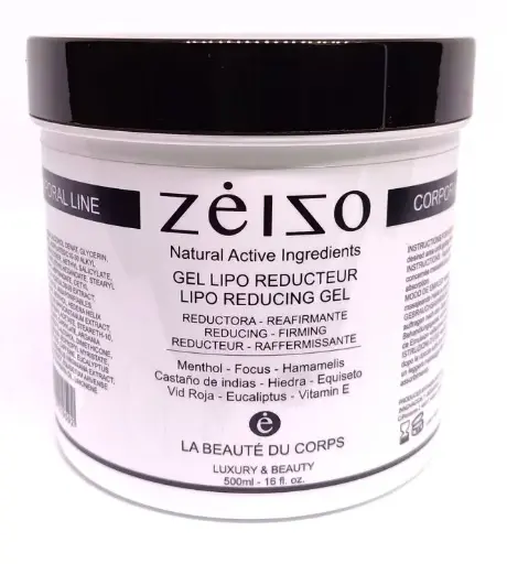 Gel Reductor y Quemagrasas Zeizo 500 ml - Efecto Frío-Calor para Celulitis y Vientre Plano - Tratamiento Intensivo de Adelgazamiento